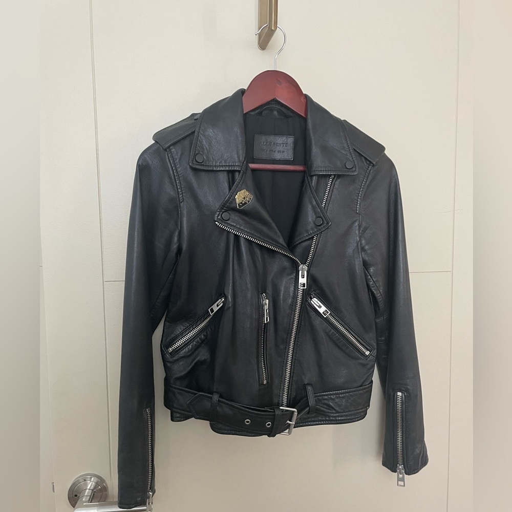All Saints leather moto jacket